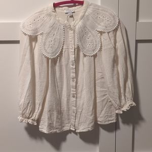 Current Air Bohemian Button Down with Scalloped Collar - Small